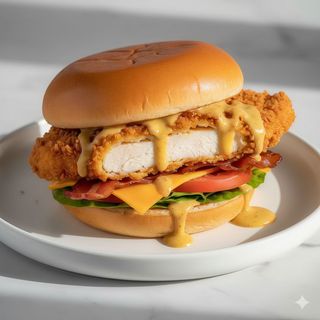 Hamburguesa de pollo crujiente