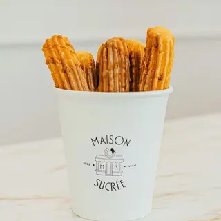 Churros con tooping de crema de biscoff lotus (12 Uds)