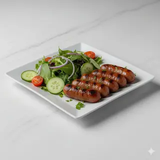 Plato De Ensalada + Salchichas