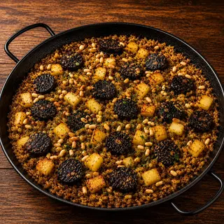 Arroz de morcilla, manzana y piñones XL