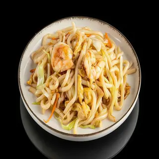 Yakiudon con gambas虾炒乌冬