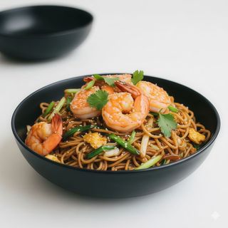 Fideos Fritos Con Gambas