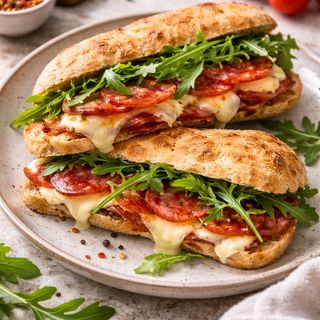 Panuozzo with Salami and Melted Cheese