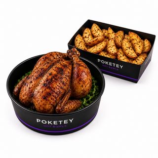 Pollo Asado Con Patatas de Gajo
