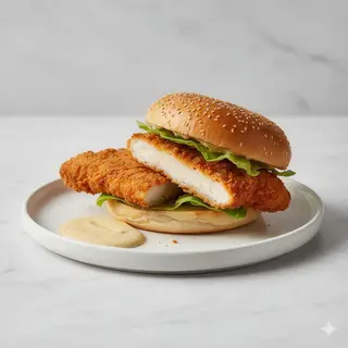 Bocadillo de pollo empanado