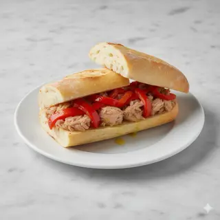Bocadillo de atún con pimiento del piquillo