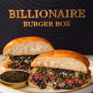 burger with caviar