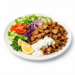 Plato Con Ensalada Y Carne