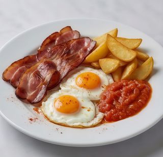 Jamón Pasado Con Huevos Fritos