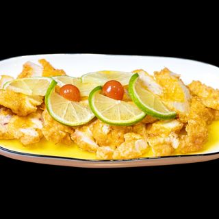 Chicken rebozado con salsa de limón