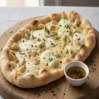 Pinsa de ajo y queso