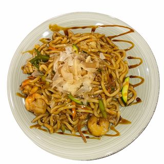 Tallarines pollo o langostinos