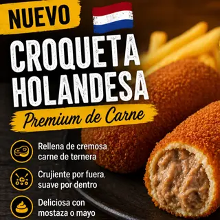 2 Croqueta holandesa con mostaza y mayonesa