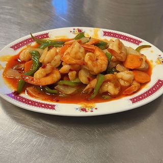 Gambas con guindillas
