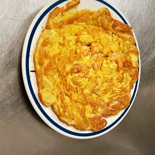 Huevos revueltos con gambas
