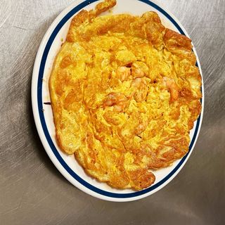 Huevos revueltos con gambas