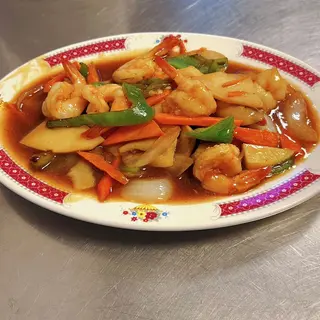 Gambas con verduras