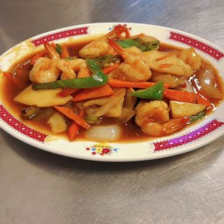 Gambas con verduras