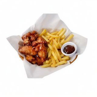 Alitas De Pollo (14 Uds.) Y Patatas