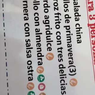 Menú para 3 personas