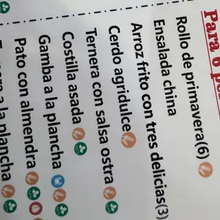 Menú para 6 personas