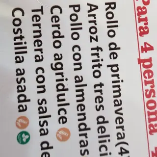 Menú para 5personas