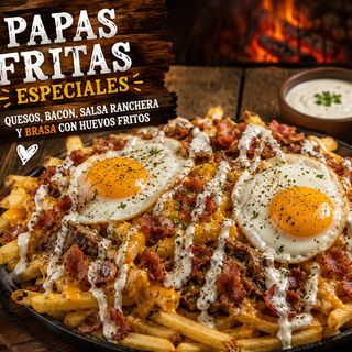 Papas Fritas Especiales Caseras con Bebida
