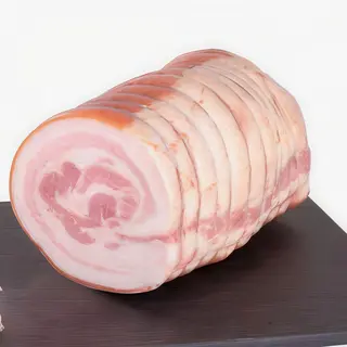 Pancetta arrotolata cotta al vapore
