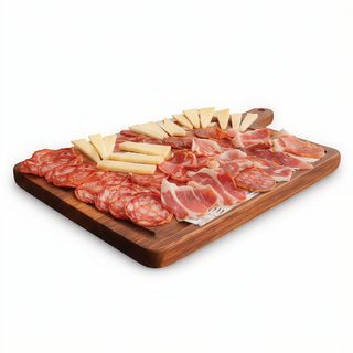 Ración de tabla mixta de embutidos y quesos