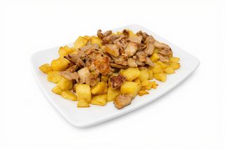 Ración de raxo con patatas