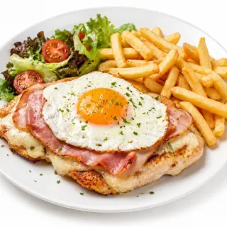 Chivito al plato de pollo