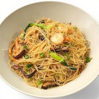 Fideos chinos con gambas