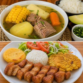 Sopa deliciosa con Chicharrones