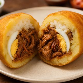 Papa rellena de carne