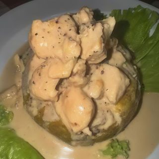 Mofongo de pechuga a la crema