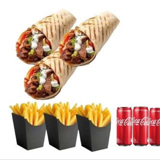 3 durum+3 bebidas+3patatas