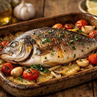 Dorada con guarnicion