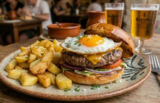 Plato Combinado De Hamburguesa De Ternera