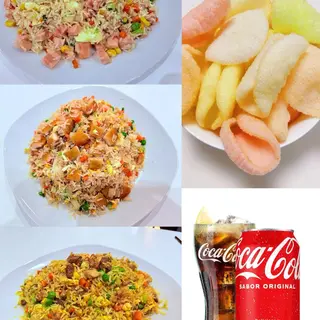 Menú Combo de Arroz Frito+Bebida+Entrante炒饭套餐