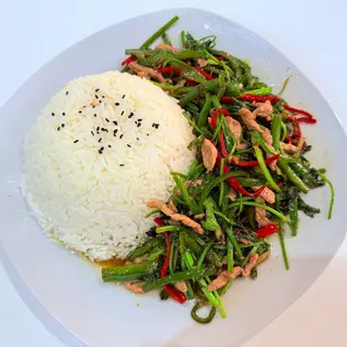 Arroz con Tiras de Cerdo Picante(香辣肉丝盖饭)