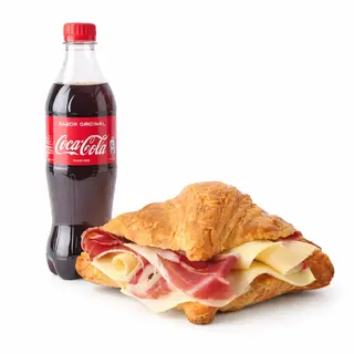 Croissant Jamón Ibérico & Queso + Bebida