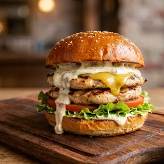 Hamburguesa Doble de Pollo