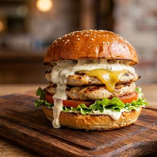 Hamburguesa Doble de Pollo