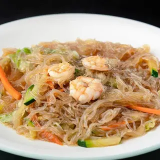 Fideos de Soja con Gambas