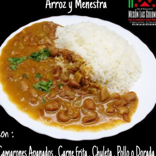 Arroz con menestra y pollo