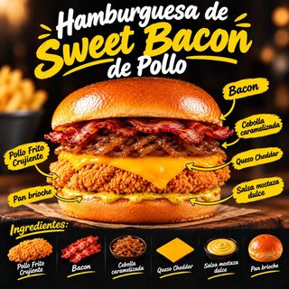 Sweet Chicken Burgur con Bacon