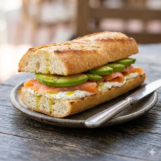 Salmón, queso crema y aguacate