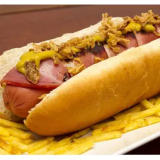 Perrito caliente grande con bacon