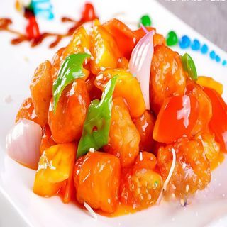 66.  Pollo agridulce