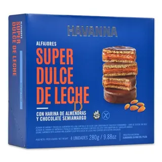 CAJA ALFAJORES HAVANNA SUPER DULCE DE LECHE x4
